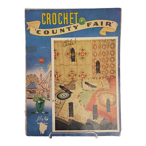 Vintage 1950s Lily Design Book Crochet County Fair Crochet Pattern Book Doily - Picture 1 of 12